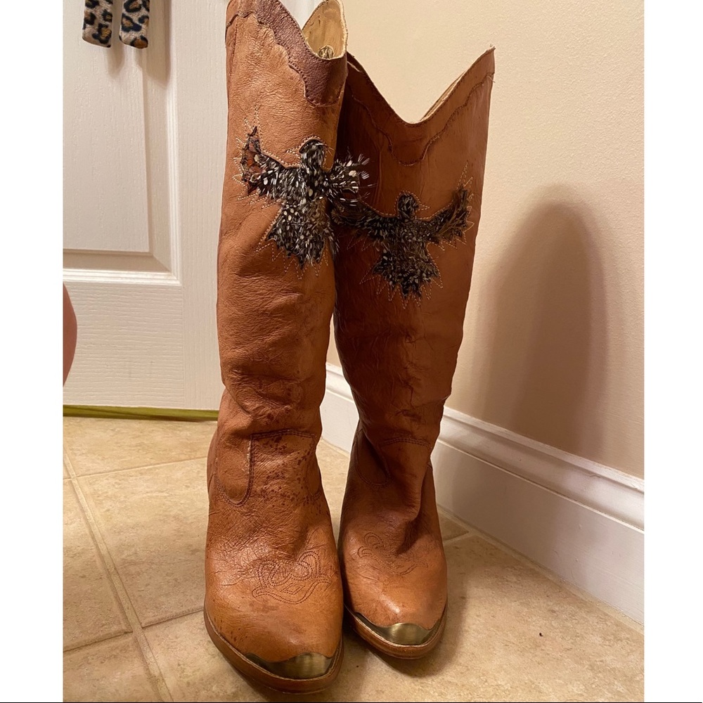 Vtg Eagle Italian Leather Cowboy Boots